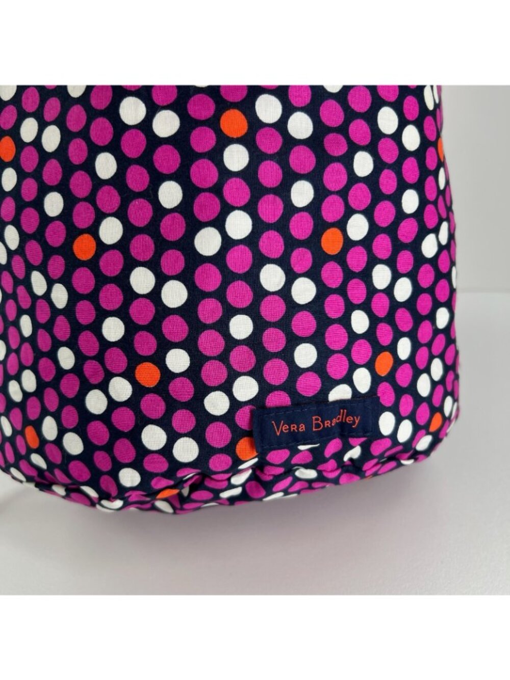 Vera Bradley Ditty Bag Women Lined Drawstring Makeup Travel Pouch Polka Dot Pink - Picture 13 of 13